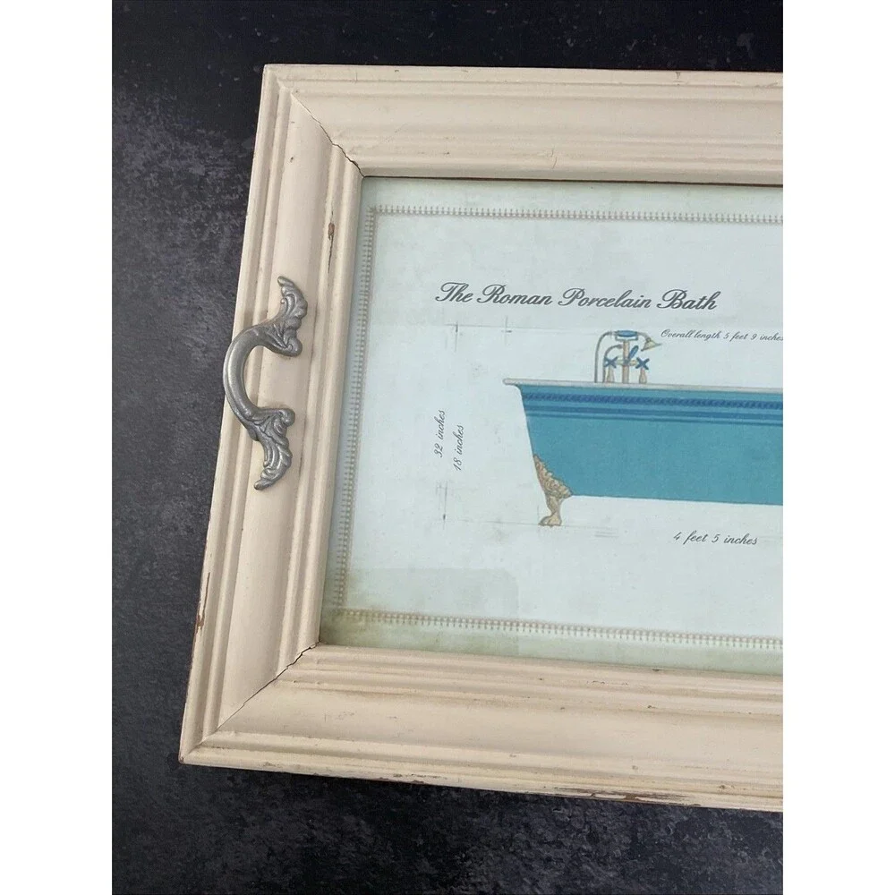 Bathroom Decoration Framed Roman Porcelain Design Bathtub.16” x 12.25” - Picture 4 of 16